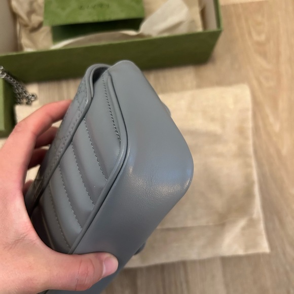 Gucci Quilted Gray Mini Bag with Silver Accents - Picture 3 of 9